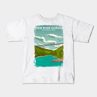 New River Gorge National Park Travel Poster Kids T-Shirt